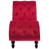 Chaise Lounge Red Velvet - Side View