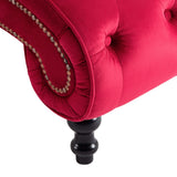 Chaise Lounge Red Velvet - Rear View