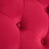 Chaise Lounge Red Velvet - Close-Up Angle