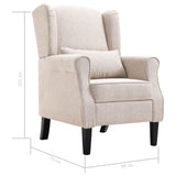 Armchair Beige Fabric - Extra Image