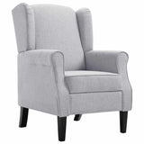 Armchair Light Grey Fabric - Front View