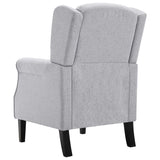 Armchair Light Grey Fabric - 45-Degree Angle