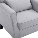 Armchair Light Grey Fabric - Rear View