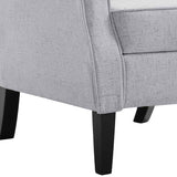 Armchair Light Grey Fabric - Close-Up Angle