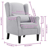 Armchair Light Grey Fabric - Extra Image