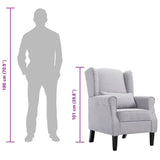 Armchair Light Grey Fabric - Extra Image