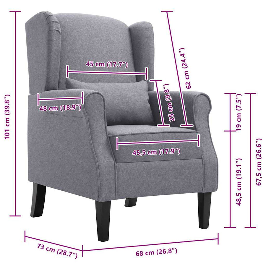 Armchair Dark Grey Fabric