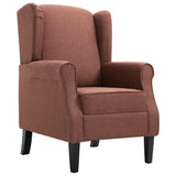 Armchair Brown Fabric - Front View