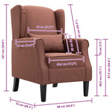 Armchair Brown Fabric - Extra Image