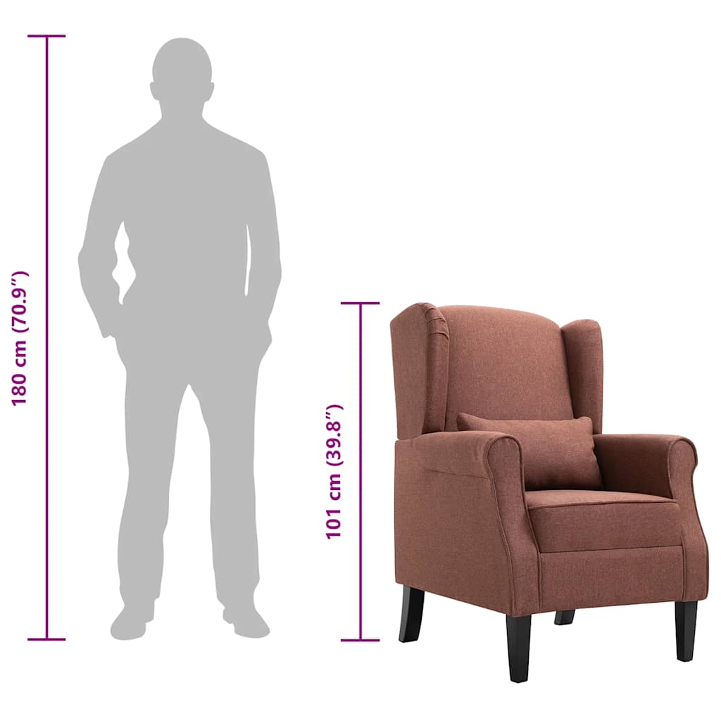 Armchair Brown Fabric