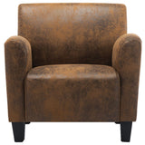 Sofa Chair Brown 70x69x72 cm Faux Suede Leather - Side View