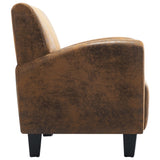 Sofa Chair Brown 70x69x72 cm Faux Suede Leather - Top-Down View