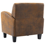 Sofa Chair Brown 70x69x72 cm Faux Suede Leather - 45-Degree Angle