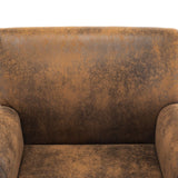 Sofa Chair Brown 70x69x72 cm Faux Suede Leather - Rear View
