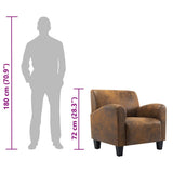 Sofa Chair Brown 70x69x72 cm Faux Suede Leather