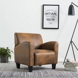 Sofa Chair Brown 70x69x72 cm Faux Suede Leather