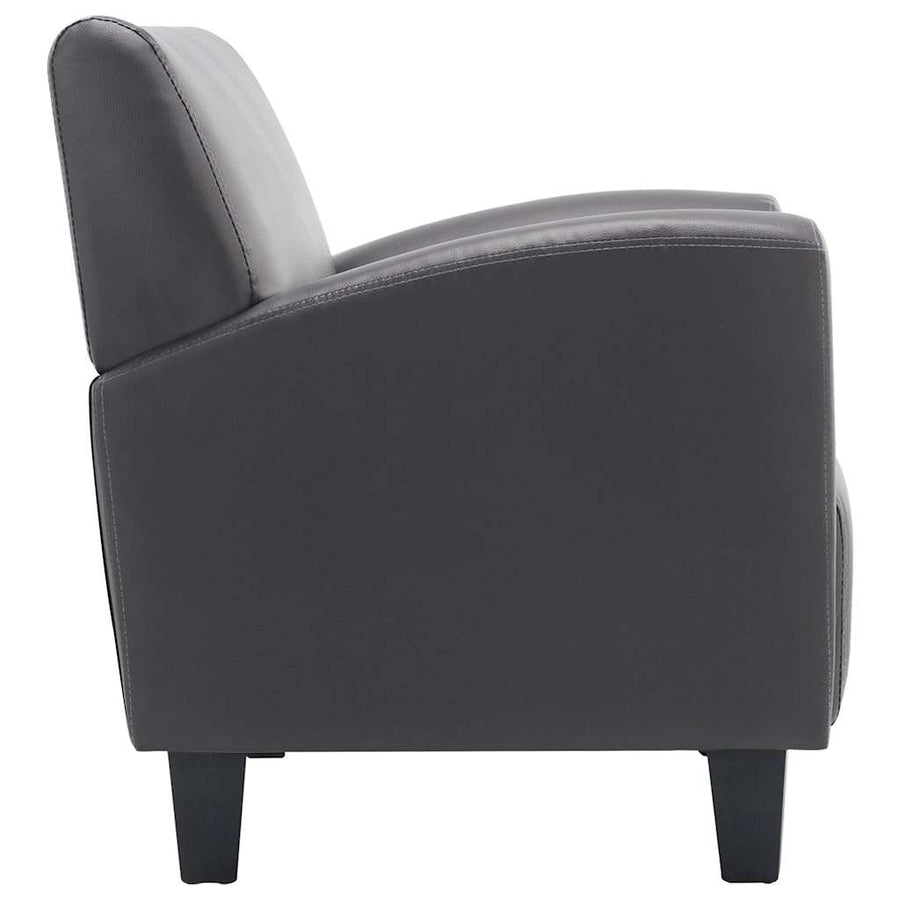 Sofa Chair Grey Faux Leather