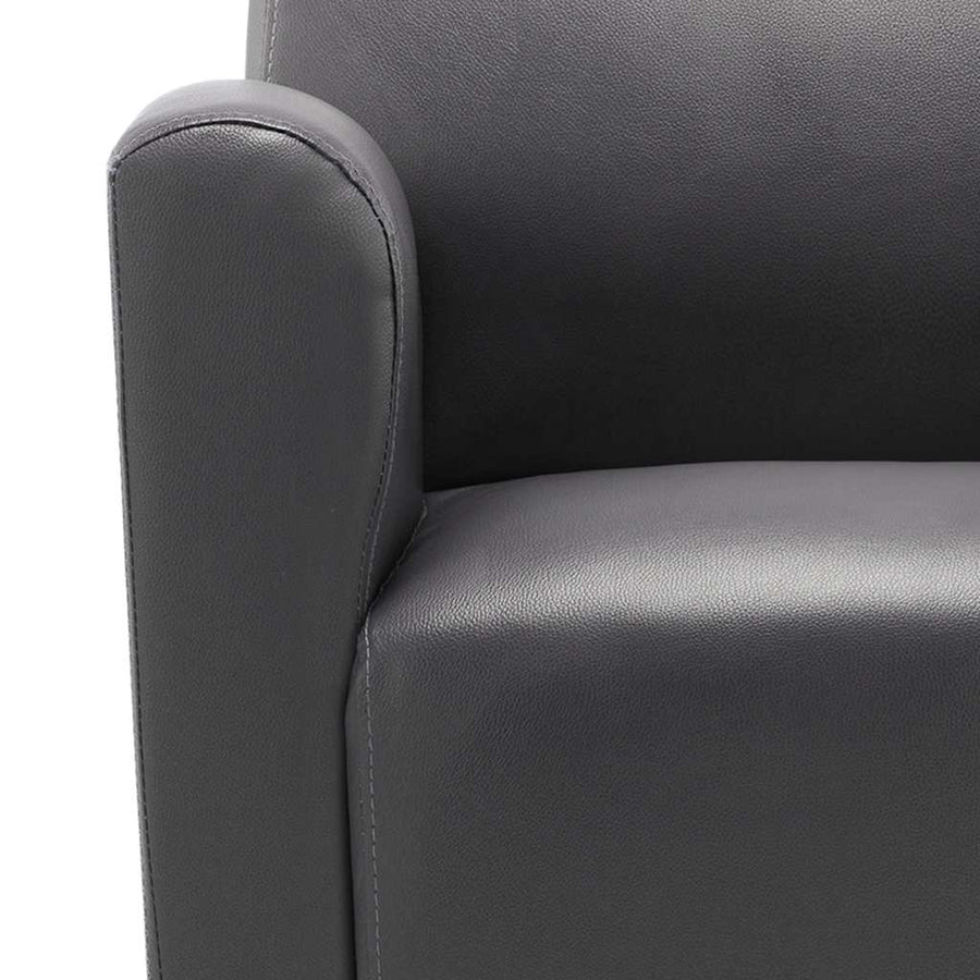 Sofa Chair Grey Faux Leather