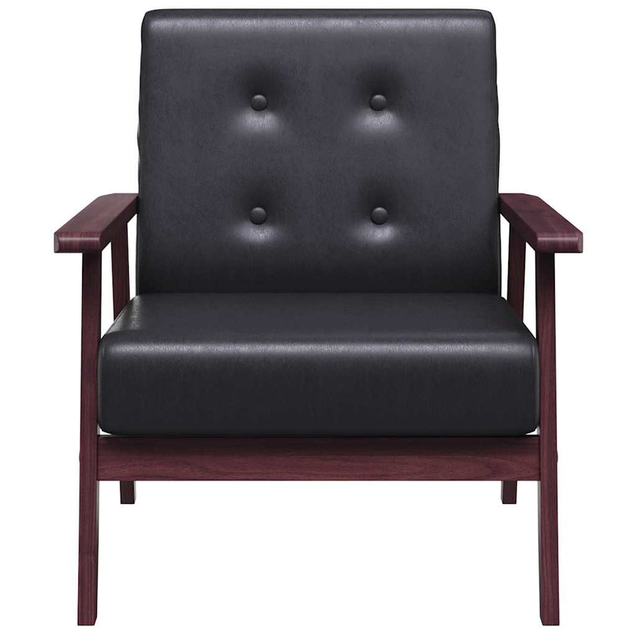 Armchair Black Faux Leather