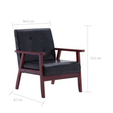 Armchair  Black Faux Leather - 45-Degree Angle