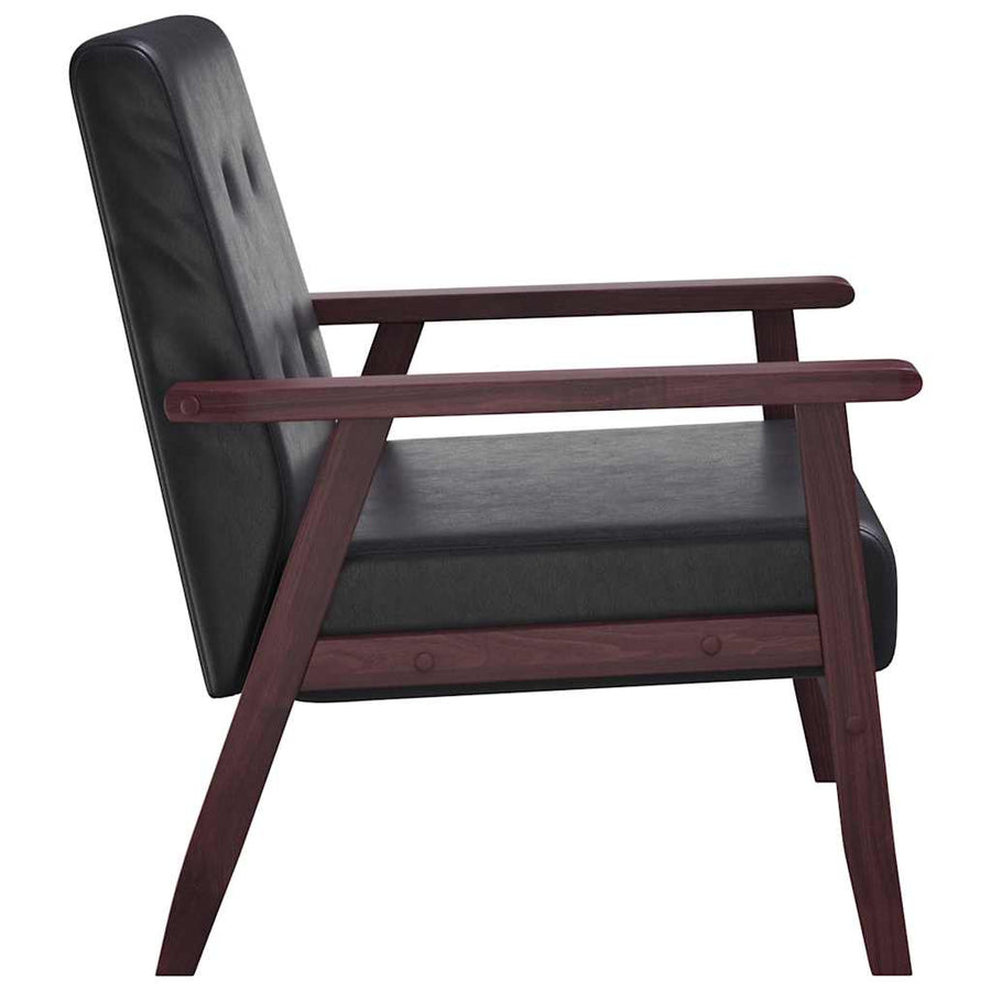 Armchair Black Faux Leather