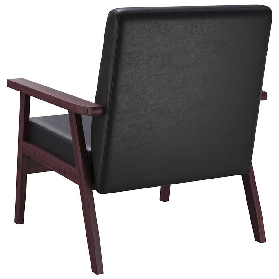 Armchair Black Faux Leather