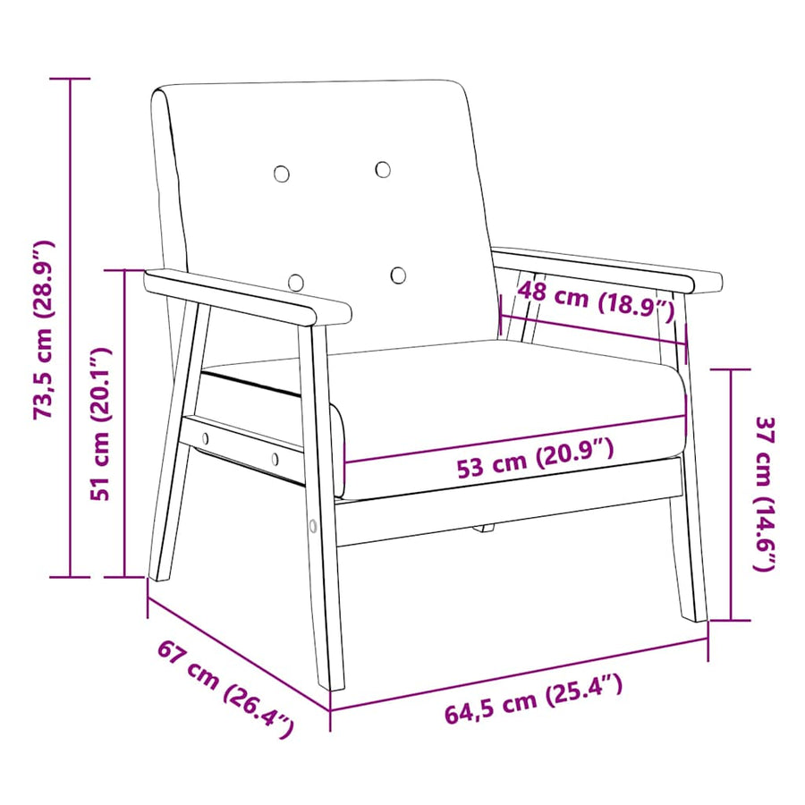 Armchair Black Faux Leather