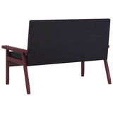 2-Seater Sofa Black Faux Leather - 45-Degree Angle