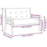 2-Seater Sofa Black Faux Leather - Rear View