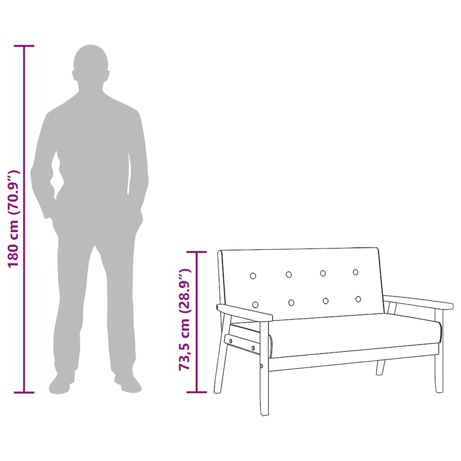 2-Seater Sofa Black Faux Leather