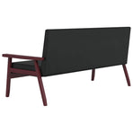 3-Seater Sofa Black Faux Leather