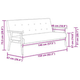 3-Seater Sofa Black Faux Leather - Rear View