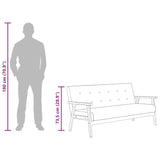 3-Seater Sofa Black Faux Leather - Close-Up Angle