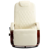 TV Massage Recliner Cream White Faux Leather