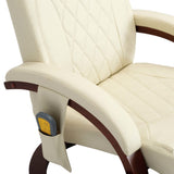 TV Massage Recliner Cream White Faux Leather