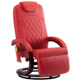 TV Massage Recliner Red Faux Leather - Front View