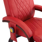 TV Massage Recliner Red Faux Leather