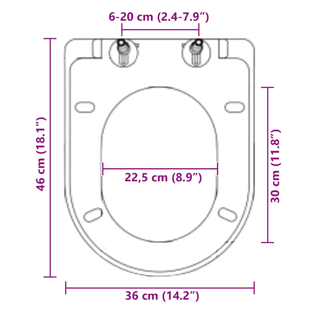 Soft-close Toilet Seat with Quick-release Design Black