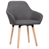 Dining Chairs 2 pcs Dark Grey Fabric - Front View