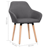 Dining Chairs 2 pcs Dark Grey Fabric - Rear View
