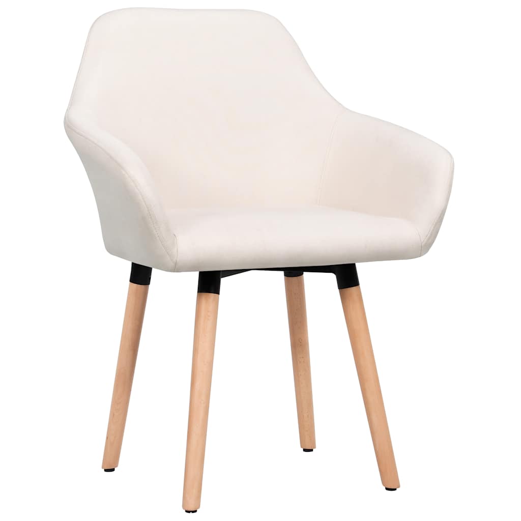 Dining Chairs 2 pcs Cream Fabric