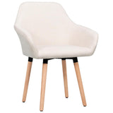Dining Chairs 2 pcs Cream Fabric - Front View