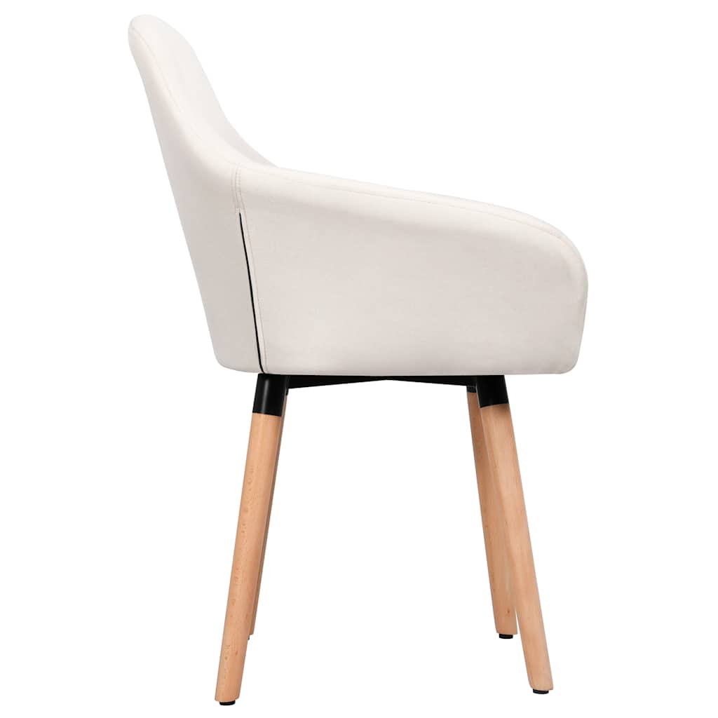 Dining Chairs 2 pcs Cream Fabric