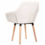 Dining Chairs 2 pcs Cream Fabric - Top-Down View