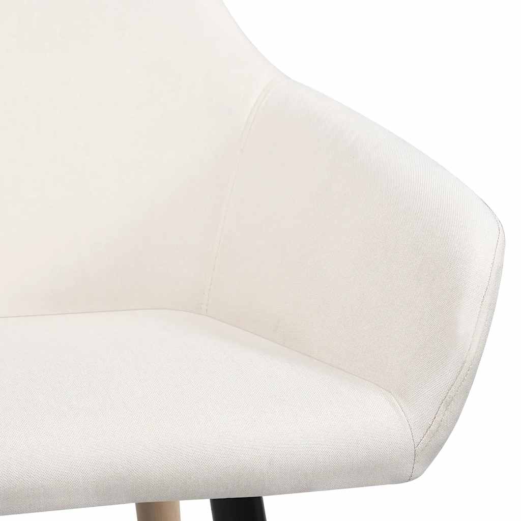Dining Chairs 2 pcs Cream Fabric