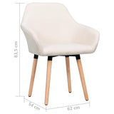 Dining Chairs 2 pcs Cream Fabric