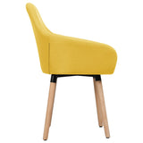 Dining Chairs 2 pcs Yellow Fabric - Side View