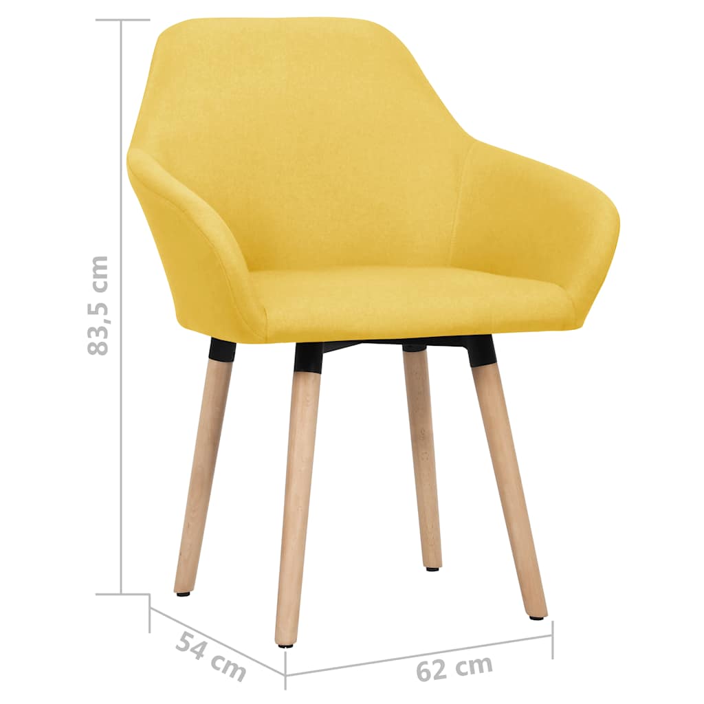 Dining Chairs 2 pcs Yellow Fabric