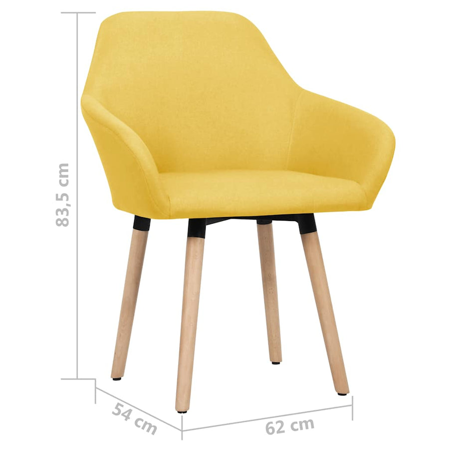 Dining Chairs 2 pcs Yellow Fabric
