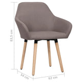 Dining Chairs 2 pcs Taupe Fabric - Rear View